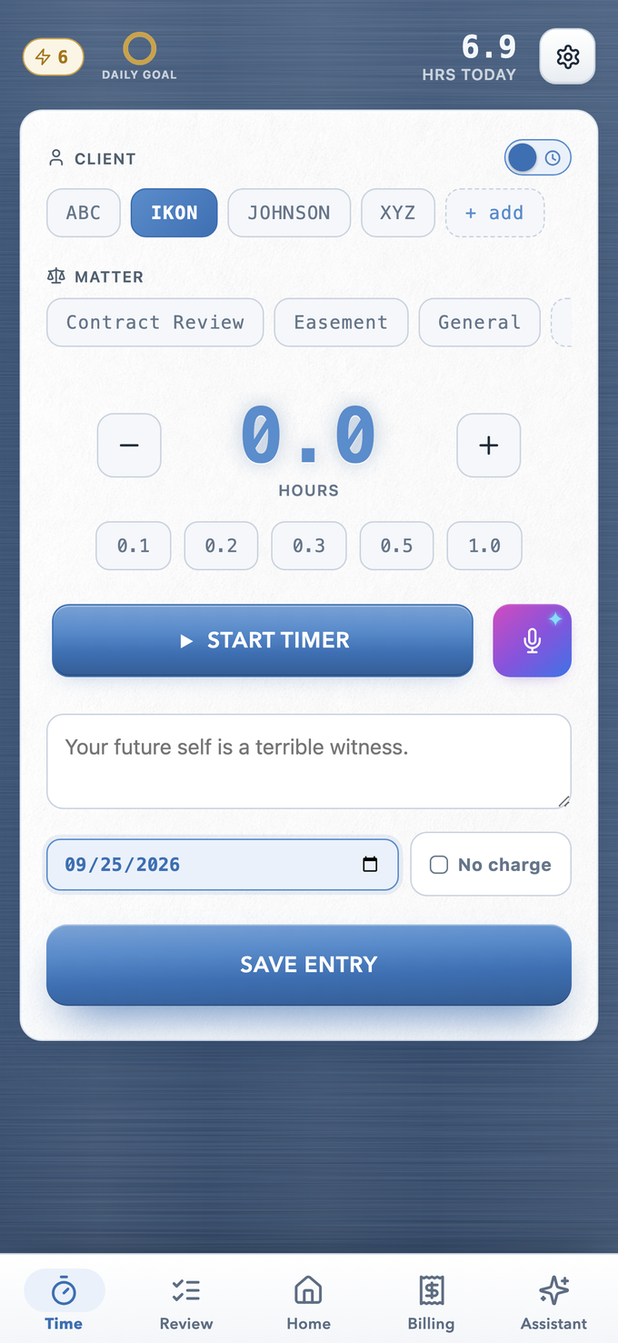 The capture screen in the professional theme: navy leather background with white cards